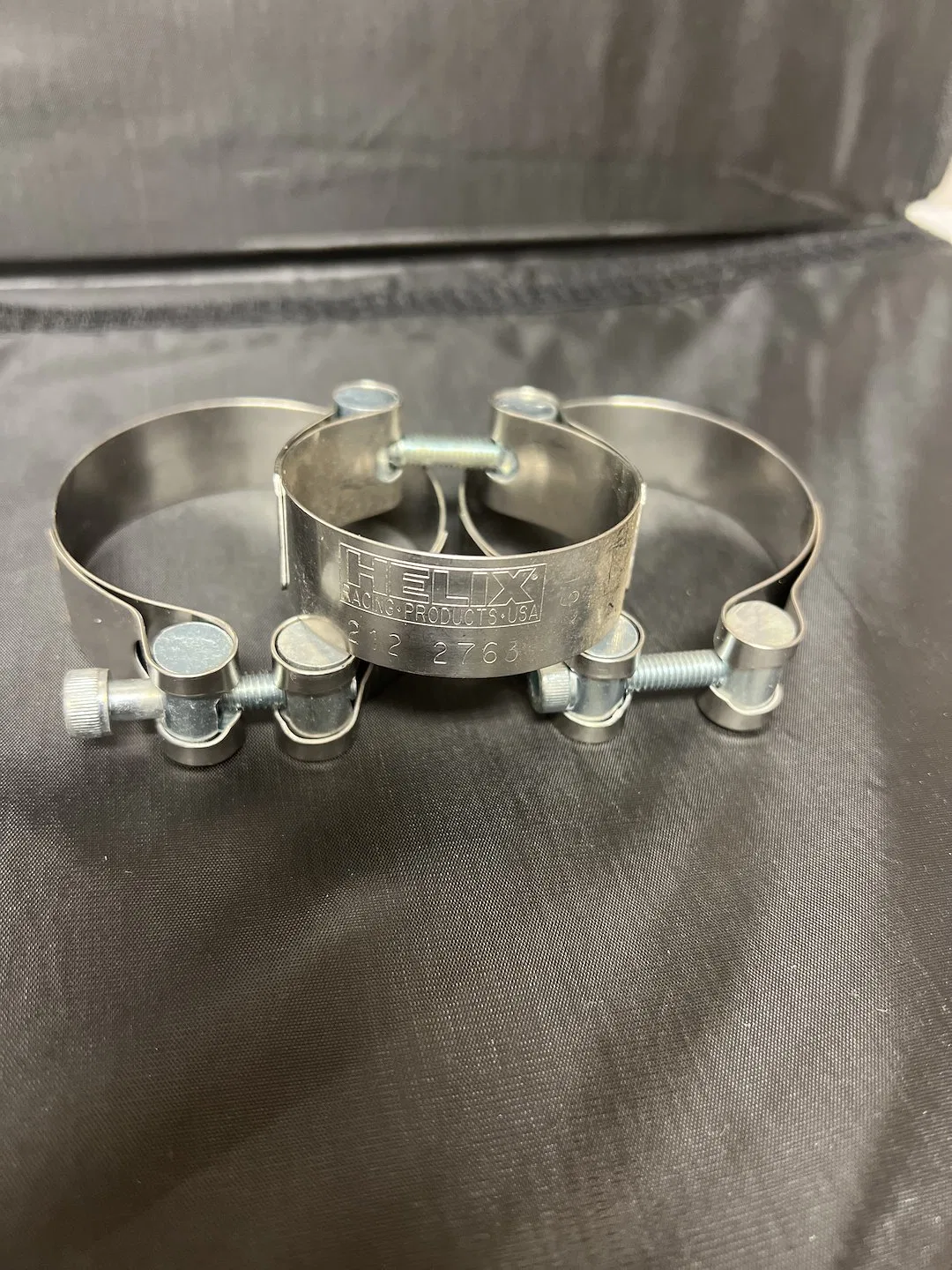 212-2763 – HELIX RACING Exhaust Clamp, 1.94 To 2.12 Inch Diameter Band Clamp Stainless Steel Single With Hex Key Sock...